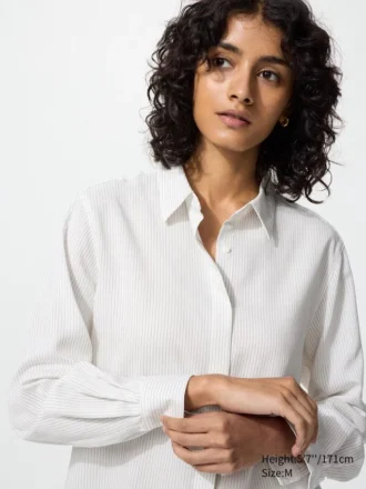Rayonblouse voor dames | Gestreepte