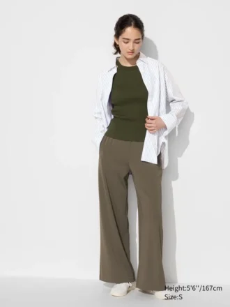 Rechte broek van crêpe jersey voor dames
