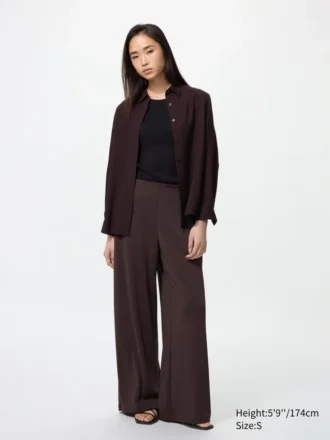 Rechte broek van crêpe jersey voor dames