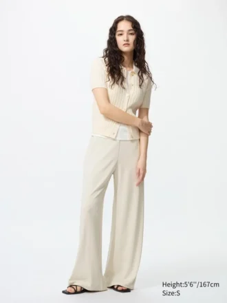 Rechte broek van crêpe jersey voor dames