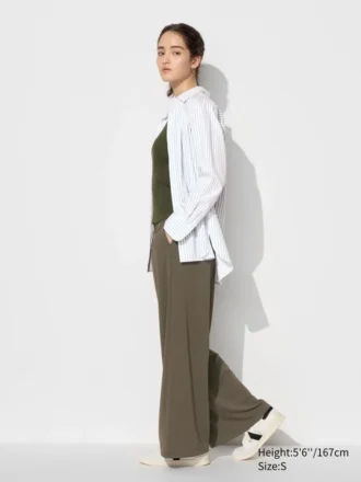 Rechte broek van crêpe jersey voor dames