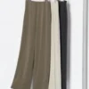Rechte broek van crêpe jersey voor dames