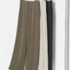 Rechte broek van crêpe jersey voor dames