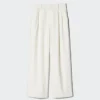 Rechte broek van linnenmix voor dames