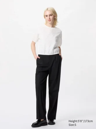 Seersucker-blouse met volume voor dames