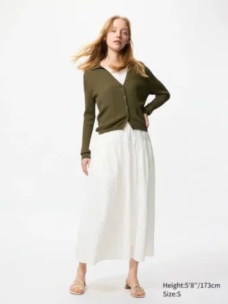 Seersucker-rok met volume voor dames