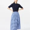Seersucker-rok met volume voor dames | Gingham