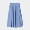 Seersucker-rok met volume voor dames | Gingham