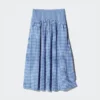 Seersucker-rok met volume voor dames | Gingham