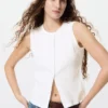 Shell-top met opening aan de voorkant voor dames