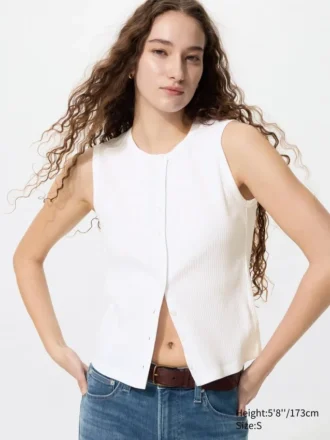 Shell-top met opening aan de voorkant voor dames