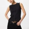 Shell-top met opening aan de voorkant voor dames