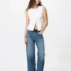 Shell-top met opening aan de voorkant voor dames