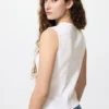 Shell-top met opening aan de voorkant voor dames