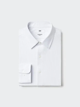 Super Non-Iron Jersey Slim-fit overhemd voor heren | Normale kraag | Gestreepte