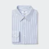 Super Non-Iron Jersey Slim-fit overhemd voor heren | Normale kraag | Gestreepte