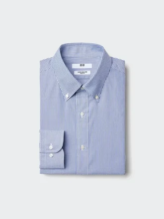 Super strijkvrij slim fit herenoverhemd | Button-down kraag | Gestreepte