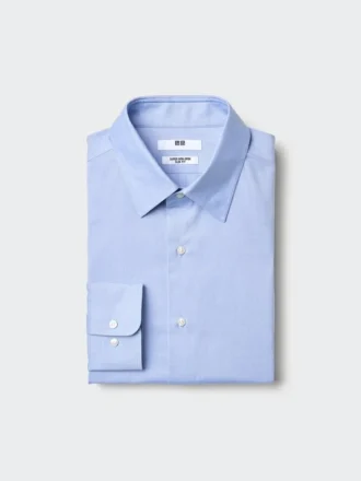 Super strijkvrij slim fit herenoverhemd | Standaard kraag