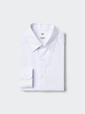 Super strijkvrij slim fit herenoverhemd | Standaard kraag | Gestreepte
