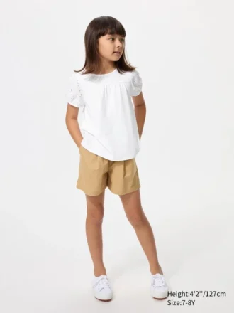 T-shirt met pofmouwen voor kinderen | Borduursel