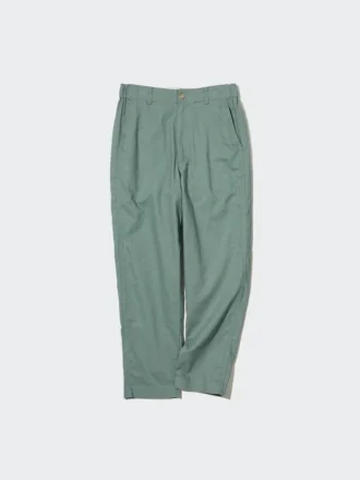 Tapered broek van linnen en katoen voor dames
