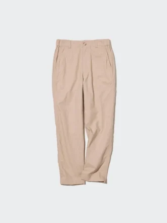 Tapered broek van linnen en katoen voor dames