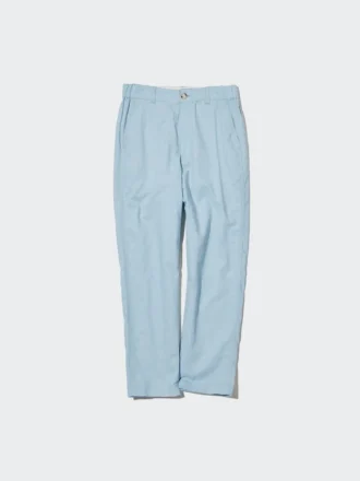 Tapered broek van linnen en katoen voor dames