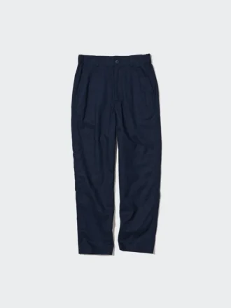 Tapered broek van linnen en katoen voor dames