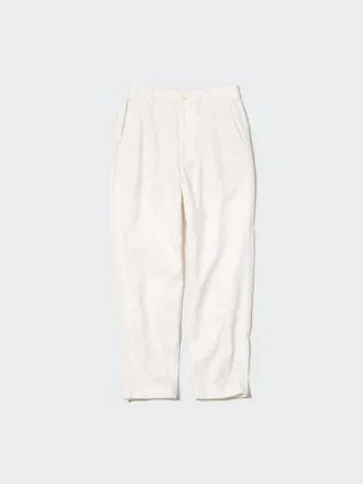 Tapered broek van linnen en katoen voor dames