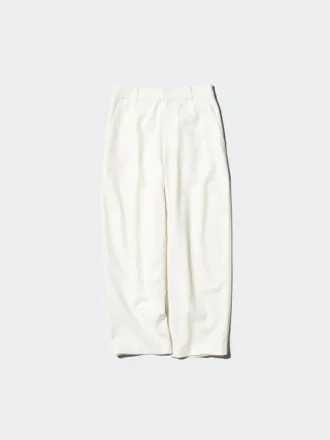 Tapered broek van linnen en katoen voor dames