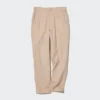 Tapered broek van linnen en katoen voor dames