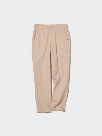 Tapered broek van linnen en katoen voor dames