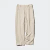 Tapered broek van linnen en katoen voor dames
