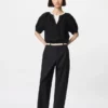 Tapered broek van linnen en katoen voor dames | Tall