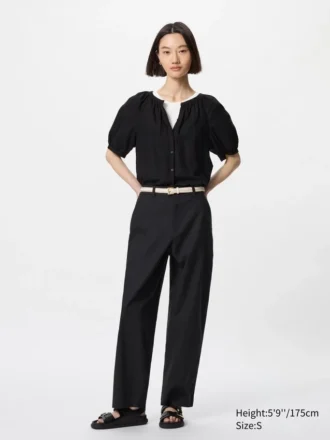 Tapered broek van linnen en katoen voor dames | Tall