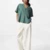 Tapered broek van linnen en katoen voor dames | Tall