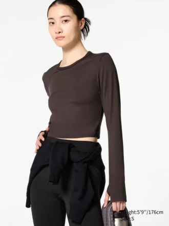 Ultra Stretch AIRism cropped T-shirt voor dames | Longsleeves