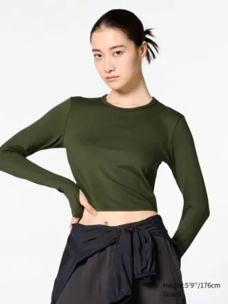 Ultra Stretch AIRism cropped T-shirt voor dames | Longsleeves