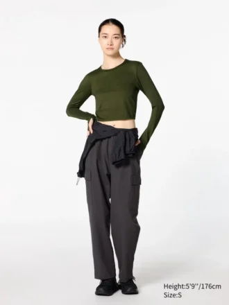 Ultra Stretch AIRism cropped T-shirt voor dames | Longsleeves