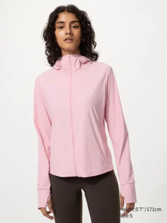 Ultra Stretch AIRism UV-beschermende Hoodie met volledige ritssluiting voor dames