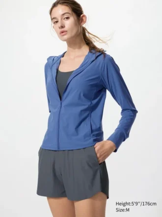Ultra Stretch AIRism UV-beschermende Hoodie met volledige ritssluiting voor dames