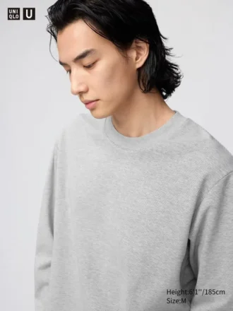 Unisex AIRism katoenen gestreept T-shirt