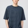 Unisex AIRism katoenen oversized gestreept T-shirt