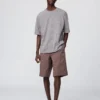 Unisex AIRism katoenen oversized gestreept T-shirt