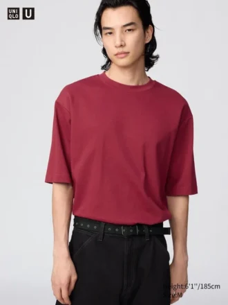Unisex AIRism katoenen oversized T-shirt | Halflange mouwen