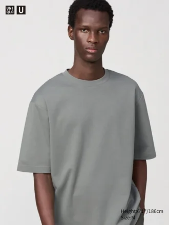 Unisex AIRism katoenen oversized T-shirt | Halflange mouwen