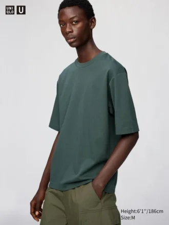 Unisex AIRism katoenen oversized T-shirt | Halflange mouwen