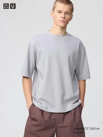Unisex AIRism katoenen oversized T-shirt | Halflange mouwen