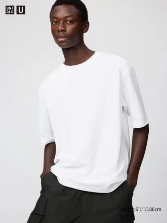 Unisex AIRism katoenen oversized T-shirt | Halflange mouwen