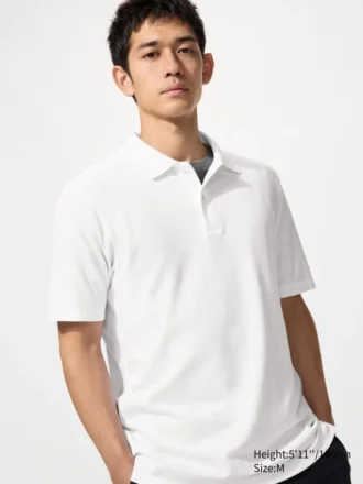Unisex AIRism katoenen piqué Poloshirt
